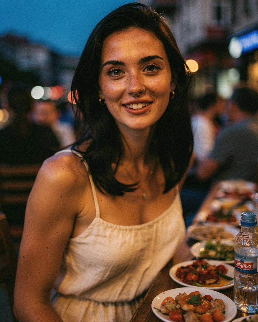 beyoglu meyhane istanbul: Long communal table covered in small meze plates and cloudy raki glasses in a warmly lit Istanbul m