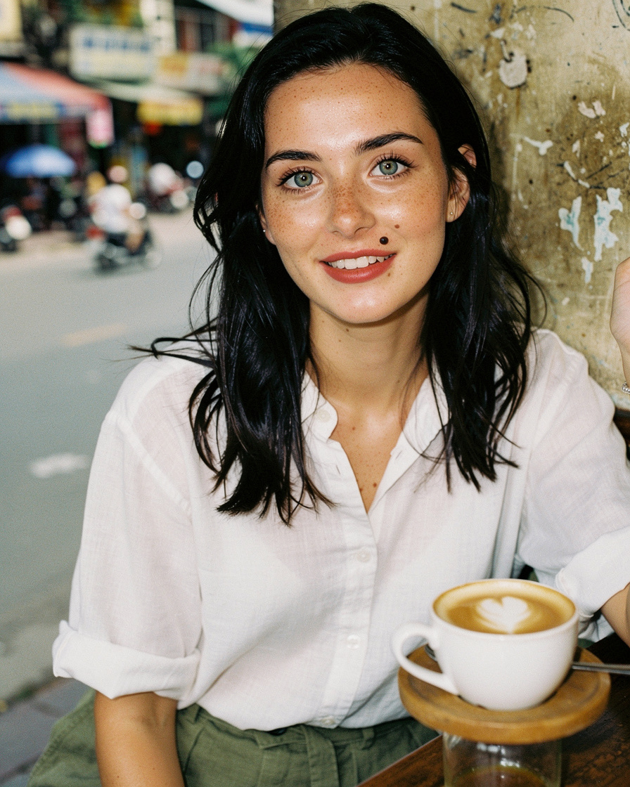 hanoi egg coffee old quarter: Cup of Vietnamese egg coffee set in a bowl of hot water on a wooden table, soft daylight from a